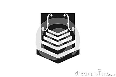 Podium and musical instrument for contest logo design inspiration. Vector Illustration