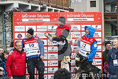 Podium Remy COSTE the winner of the GRANDE ODYSSEE Editorial Stock Photo