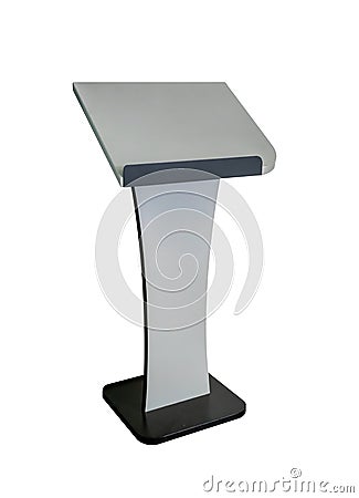 Podium Rostrum Stand. Business Presentation orr Conference, Debate Speech Isolated on white background. Stock Photo