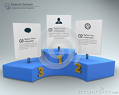Podium Stage Infographic Vector Illustration Vector Illustration