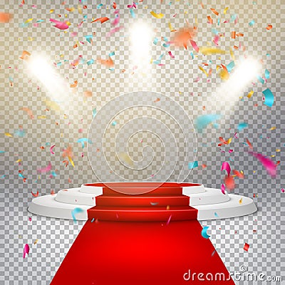 Podium on studio background. EPS 10 Vector Illustration