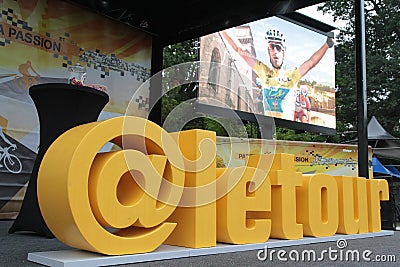 Podium of Tour de France Editorial Stock Photo