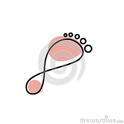 Podologist logo. Foot hand drawn icon Vector Illustration