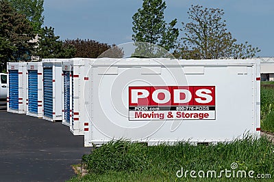 PODS Moving and Storage Containers Editorial Stock Photo