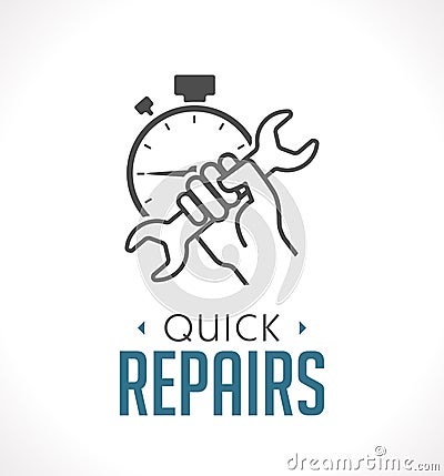 Repairs icon - hand with wrench concept Vector Illustration