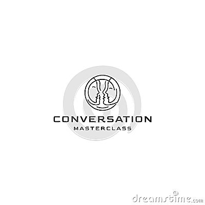 Poeple Conversation logo vector icon template Vector Illustration