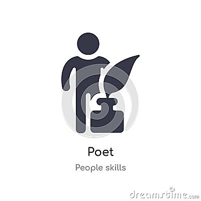 poet outline icon. isolated line vector illustration from people skills collection. editable thin stroke poet icon on white Vector Illustration