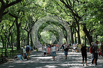 Literary Walk in Central Park, New York City Editorial Stock Photo