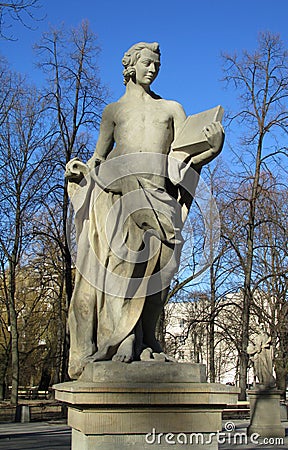 Poet statue in the park Stock Photo