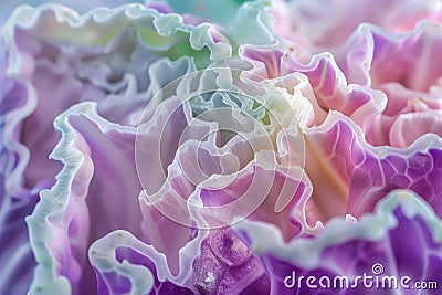 A poetic close-up of a purple cabbage leaf Stock Photo