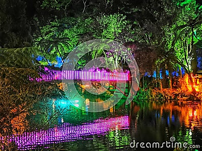 The Poets bridge in the Pukekura Park in New Plymouth city in New Zealand Stock Photo