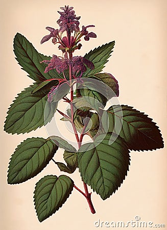 Pogostemon, Pachouli, Cablin Medicinal Perfume Plant, Pachouli Abstract Generative AI Illustration Stock Photo