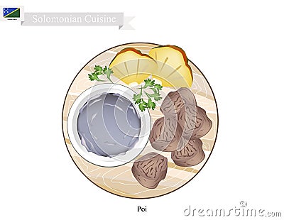 Poi or Traditional Solomonian Soup or Solomonian Porridge Vector Illustration