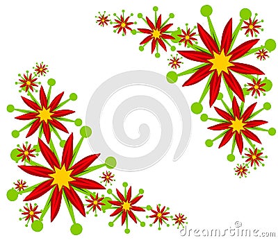 Poinsettia Corner Designs Cartoon Illustration