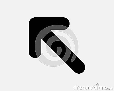 Point Arrow Top Left Icon Upper Corner Side Pointer Here Position Enter Exit Path Shape Road Sign Traffic Symbol EPS Vector Vector Illustration