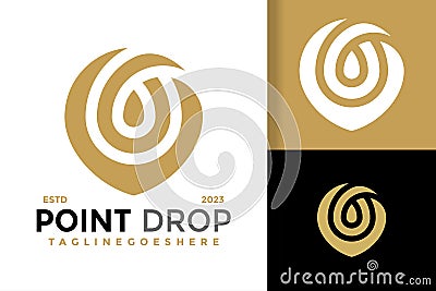 Point drop logo design vector symbol icon illustration Vector Illustration