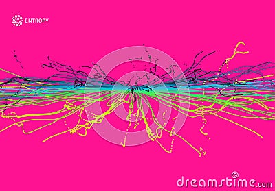 Point Explode. Array with Dynamic Emitted Particles Vector Illustration