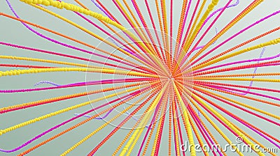 Point explode. Array with dynamic emitted particles. 3d technology style. Abstract background. Vector illustration Vector Illustration