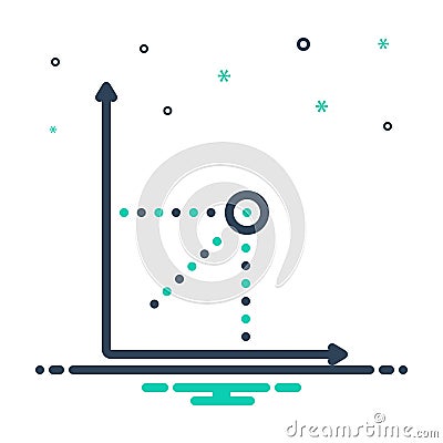 Mix icon for Point, line and axis Stock Photo