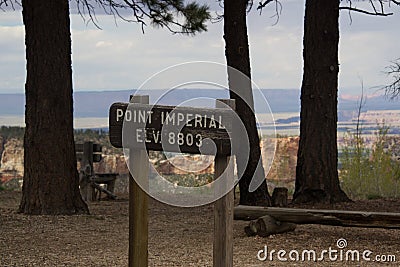 Point Imperial Overlook Sign Stock Photo