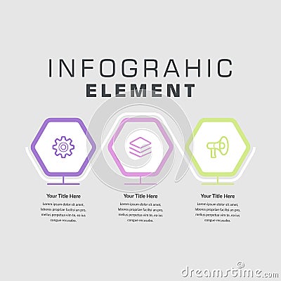 3 Point 3D Shape Infographic Element for Business Stock Photo