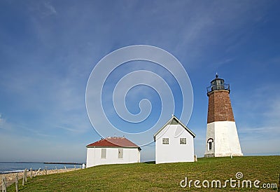 The Point Judith Light on the Rhode Island coast Stock Photo