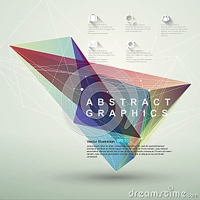 Point, line, surface composition of abstract graphics, infographics,Vector illustration. Vector Illustration