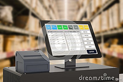 Point of sale system for store management Stock Photo