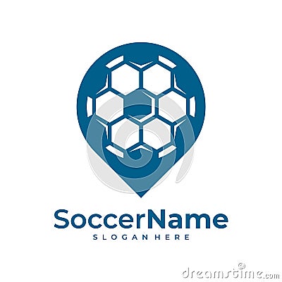 Point Soccer logo template, Football Point logo design vector Stock Photo