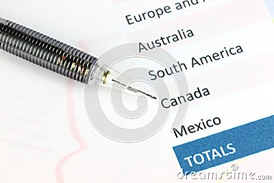 The point to Canada geographic Region graph. Stock Photo