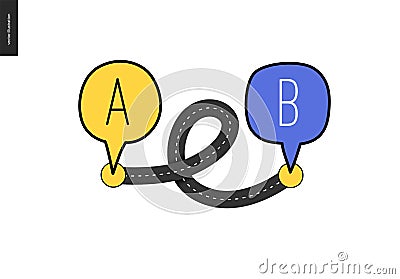 From point A to point B Vector Illustration