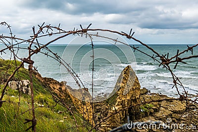 Pointe Du Hoc Normandy Stock Photo