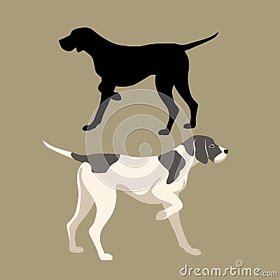 Pointer dog vector illustration style Flat Vector Illustration