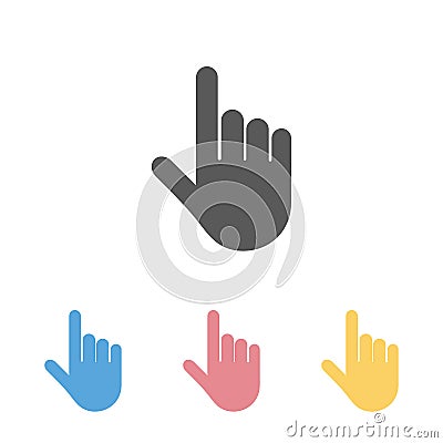 Pointer icon, point, finger, click, touch Vector Illustration