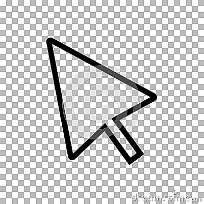 Pointer icon on transparent background. cursor sign. mouse cursor symbol Vector Illustration