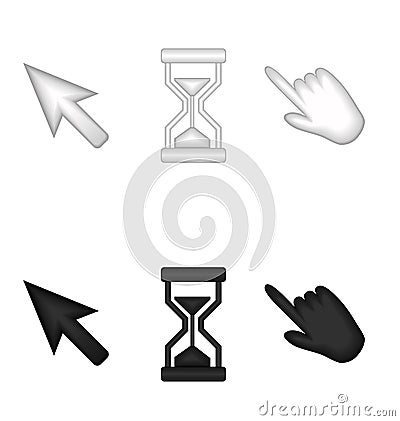 Pointer and timer icons Vector Illustration