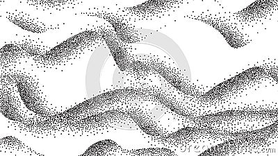 Pointillism, Abstract Waves, Curves Lines Vector Background Vector Illustration