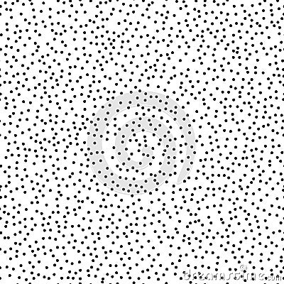 Pointillism middle density seamless dots pattern. Abstract monochrome halftone. Just drop to swatches and enjoy! EPS 10 Vector Illustration