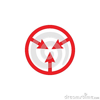 Pointing arrow center direction logo vector Vector Illustration