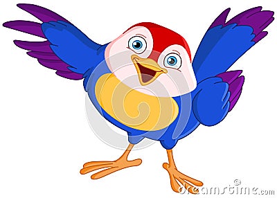 Pointing bird Vector Illustration