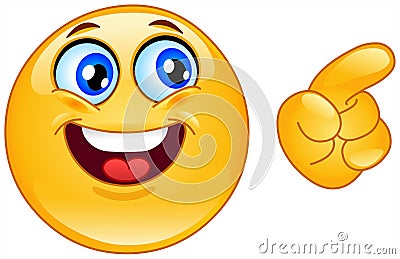 Pointing emoticon Vector Illustration