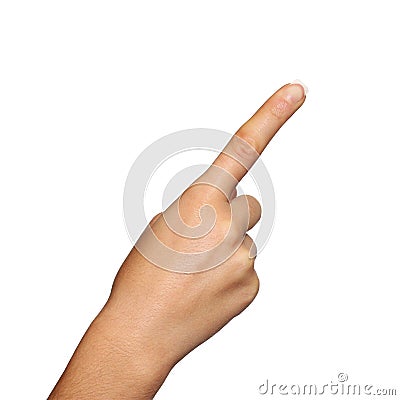 Pointing finger Stock Photo