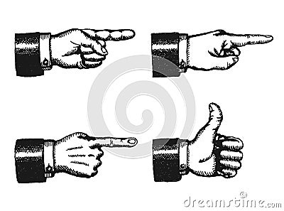 Pointing Finger And Thumbs Up Sign Vector Illustration