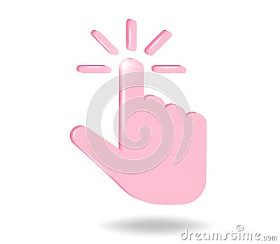 Pointing hand clicks icon Cartoon Illustration