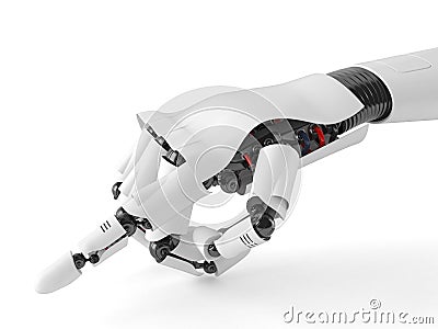 Pointing robot hand Stock Photo