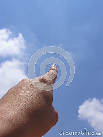 Pointing at sky Stock Photo