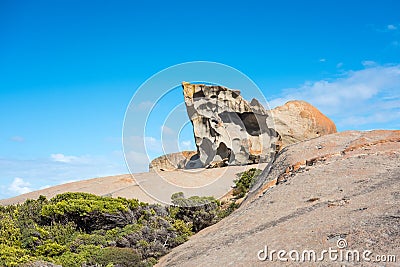 Pointing skyward - Remarkable Rocks, Kangaroo Island, South Australia Stock Photo