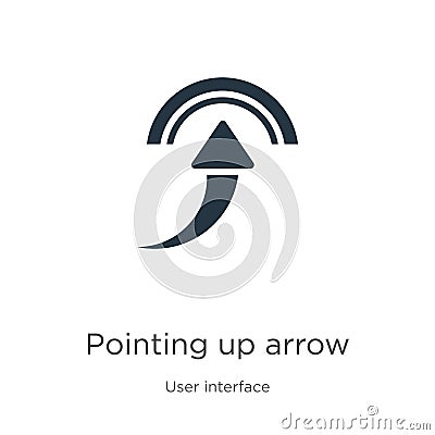 Pointing up arrow icon vector. Trendy flat pointing up arrow icon from user interface collection isolated on white background. Vector Illustration