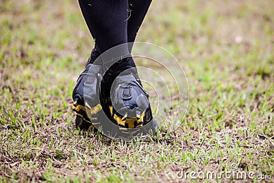 POINTNOIRE/CONGO - 18MAY2013 - Amateur rugby player to warm up Editorial Stock Photo