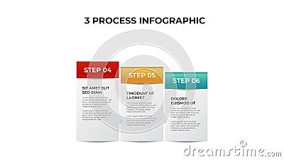 3 points of process diagram, infographic element template vector Stock Photo